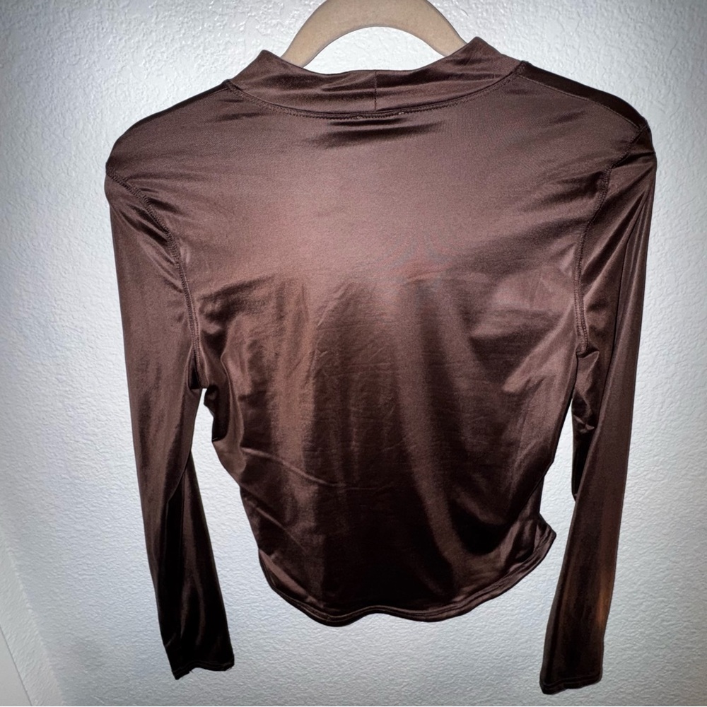 Free People intimately brown straight up long sleeve M - Picture 5 of 6